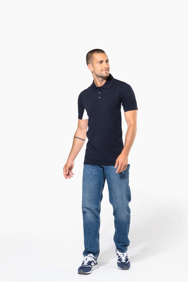 Polo piqué manches courtes bicolore homme – Image 4