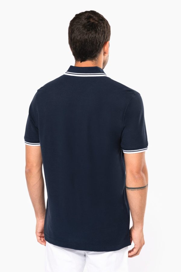 Polo homme manches courtes à liserés contrastés – Image 2