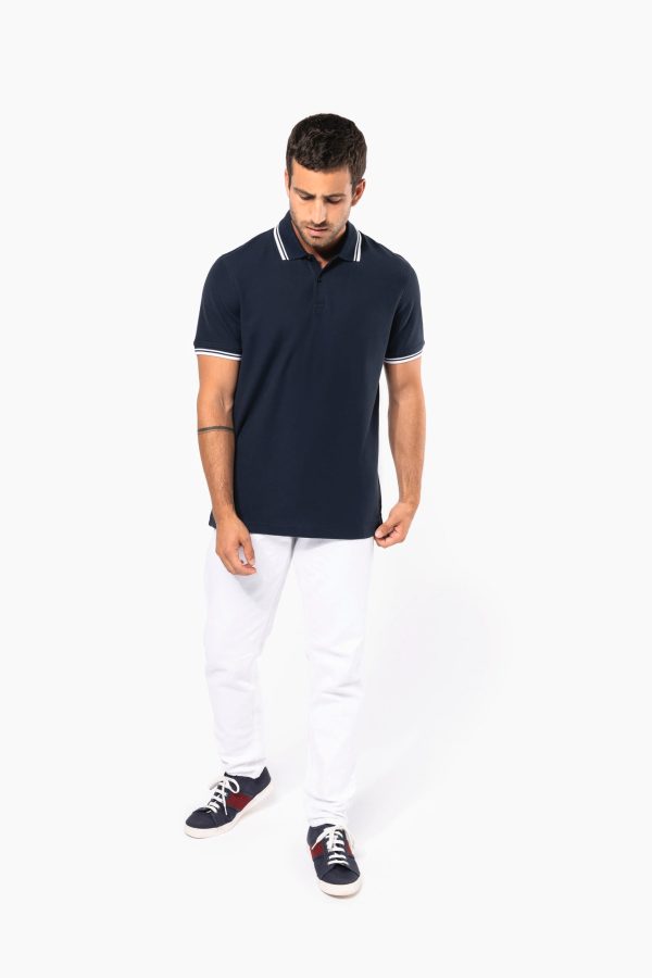 Polo homme manches courtes à liserés contrastés – Image 4
