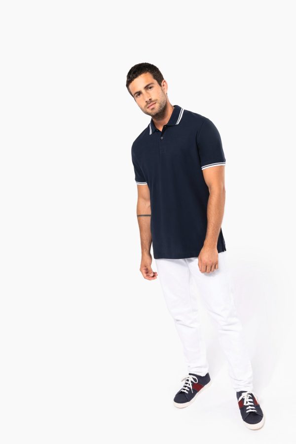 Polo homme manches courtes à liserés contrastés – Image 5