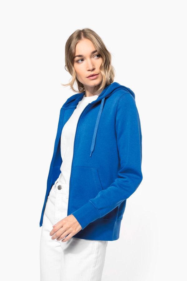 Sweat-shirt écoresponsable zippé à capuche femme – Image 8