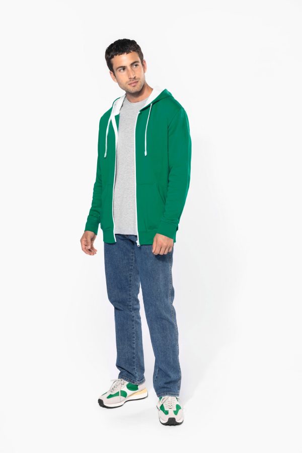 Sweat-shirt zippé capuche contrastée – Image 3