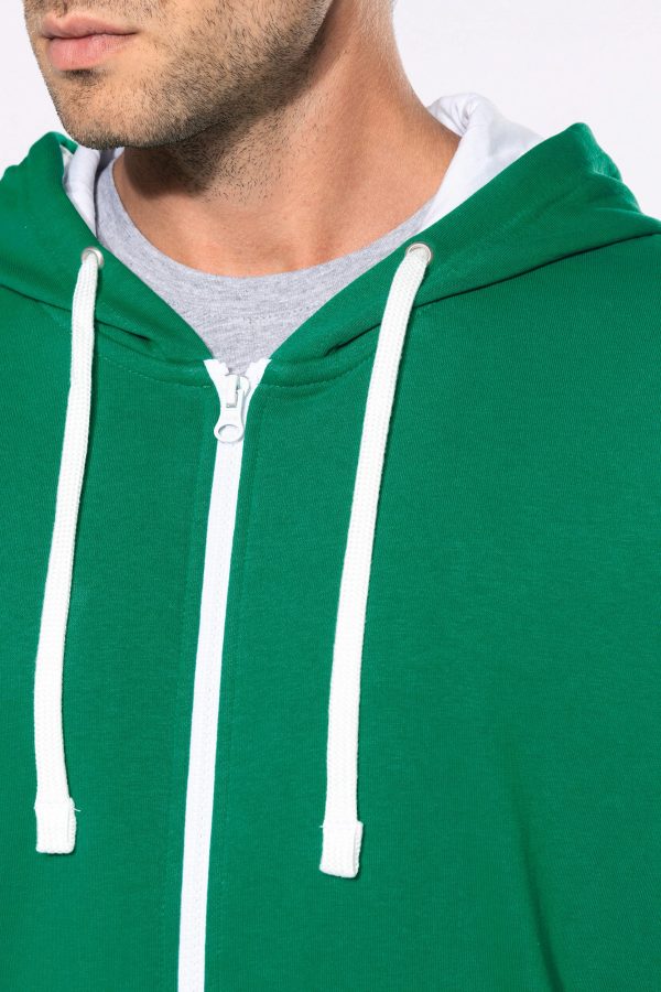 Sweat-shirt zippé capuche contrastée – Image 6