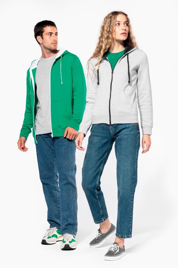 Sweat-shirt zippé capuche contrastée femme – Image 5
