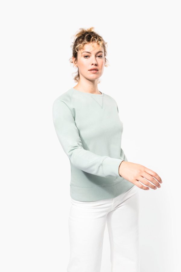 Sweat-shirt Bio col rond manches raglan femme – Image 3