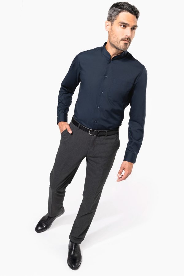 Chemise col mao manches longues – Image 4