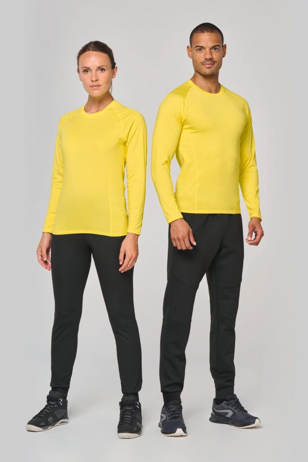 T-shirt double peau sport manches longues unisexe