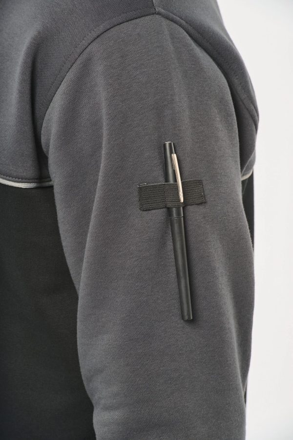 Sweat-shirt écoresponsable col zippé unisexe – Image 10