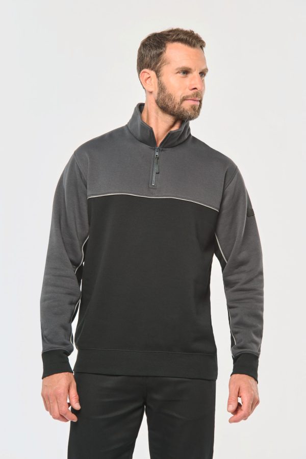 Sweat-shirt écoresponsable col zippé unisexe – Image 2