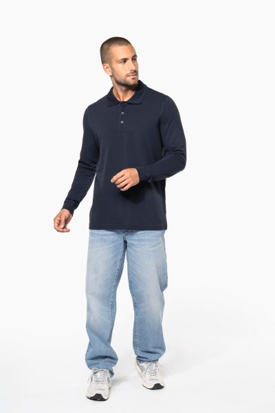 Polo piqué manches longues homme – Image 5