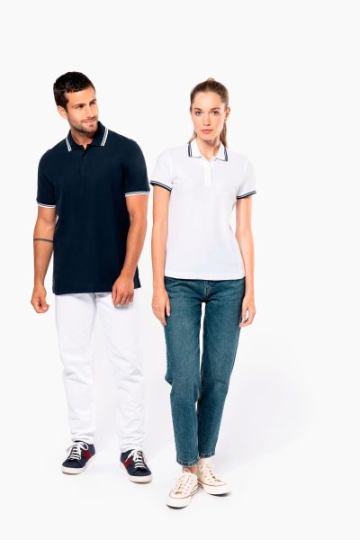 Polo femme manches courtes à liserés contrastés – Image 8