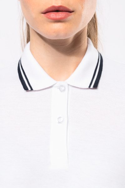 Polo femme manches courtes à liserés contrastés – Image 10