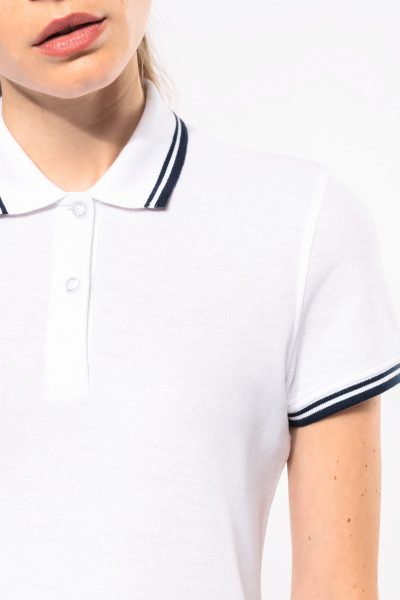 Polo femme manches courtes à liserés contrastés – Image 11