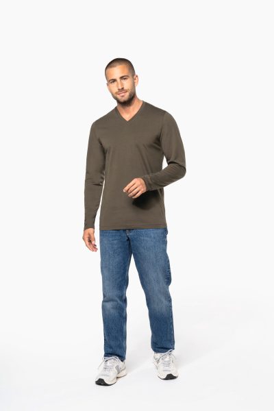 T-shirt col V manches longues – Image 4