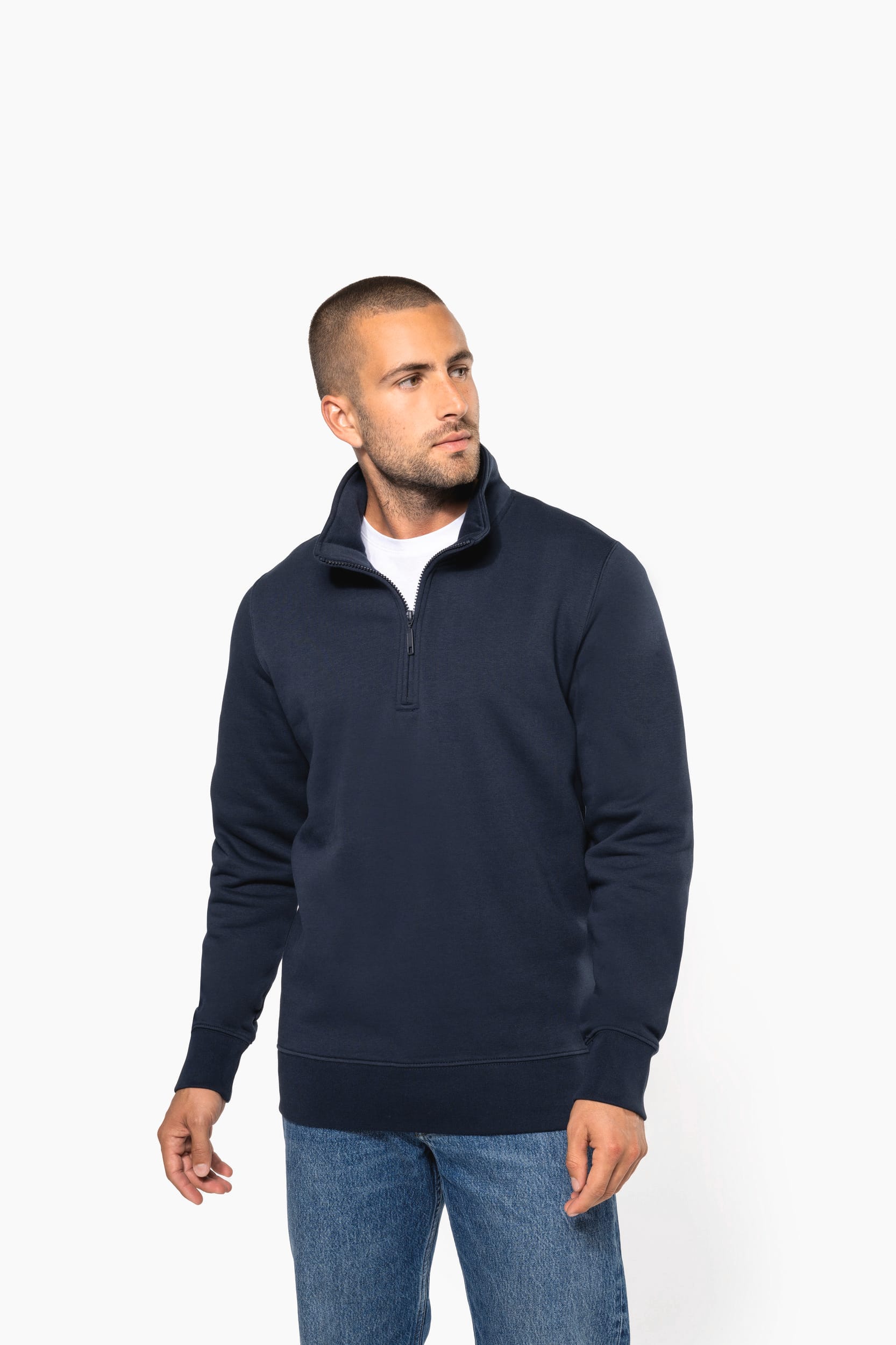 Sweat-shirt col zippé homme