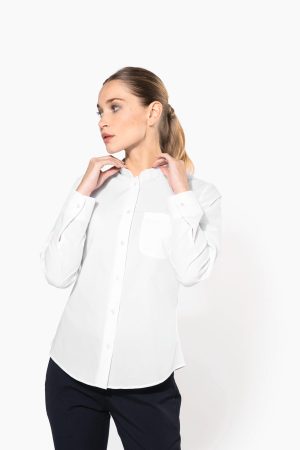 Chemise col mao manches longues femme