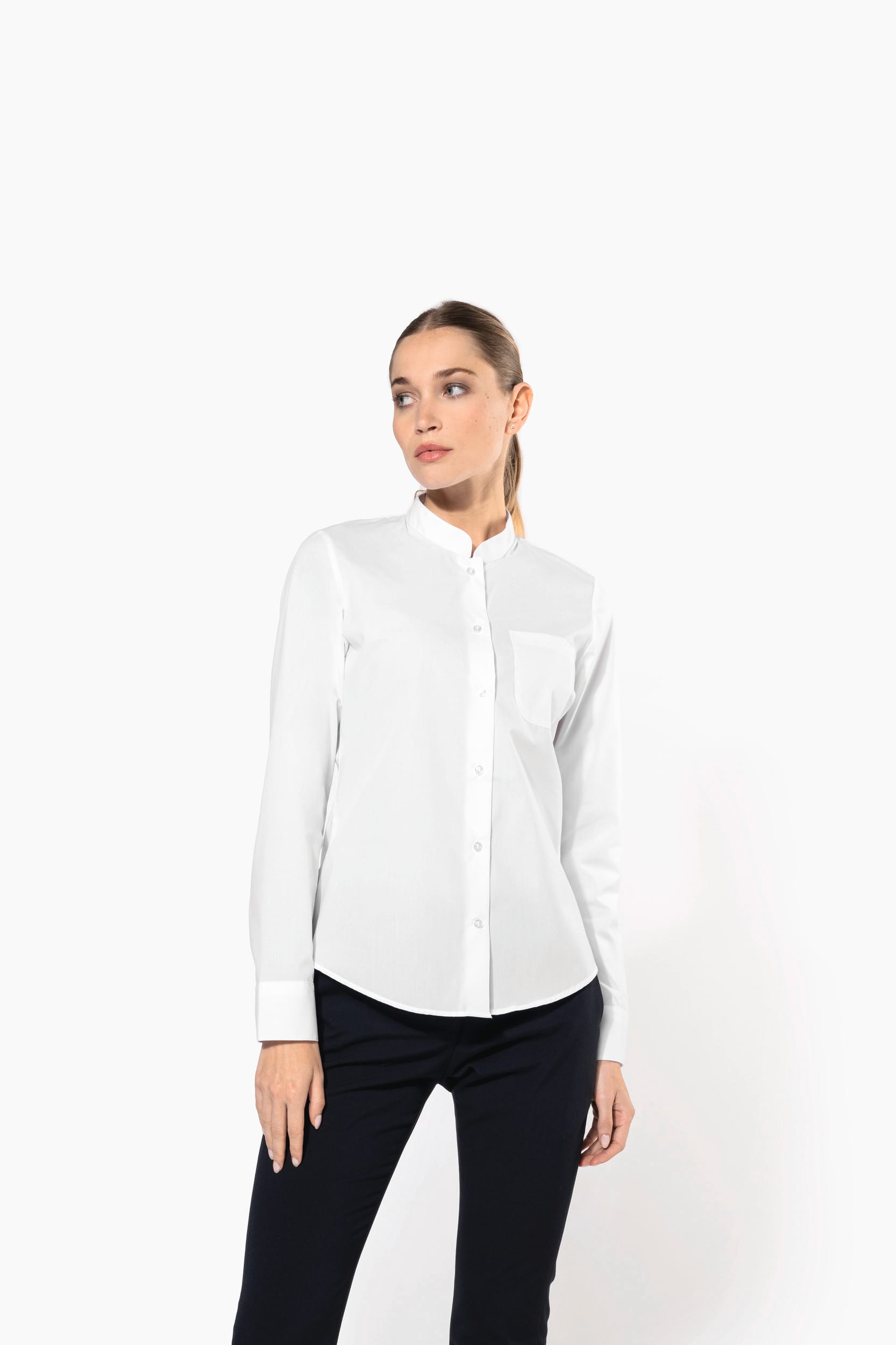 Chemise col mao manches longues femme – Image 12
