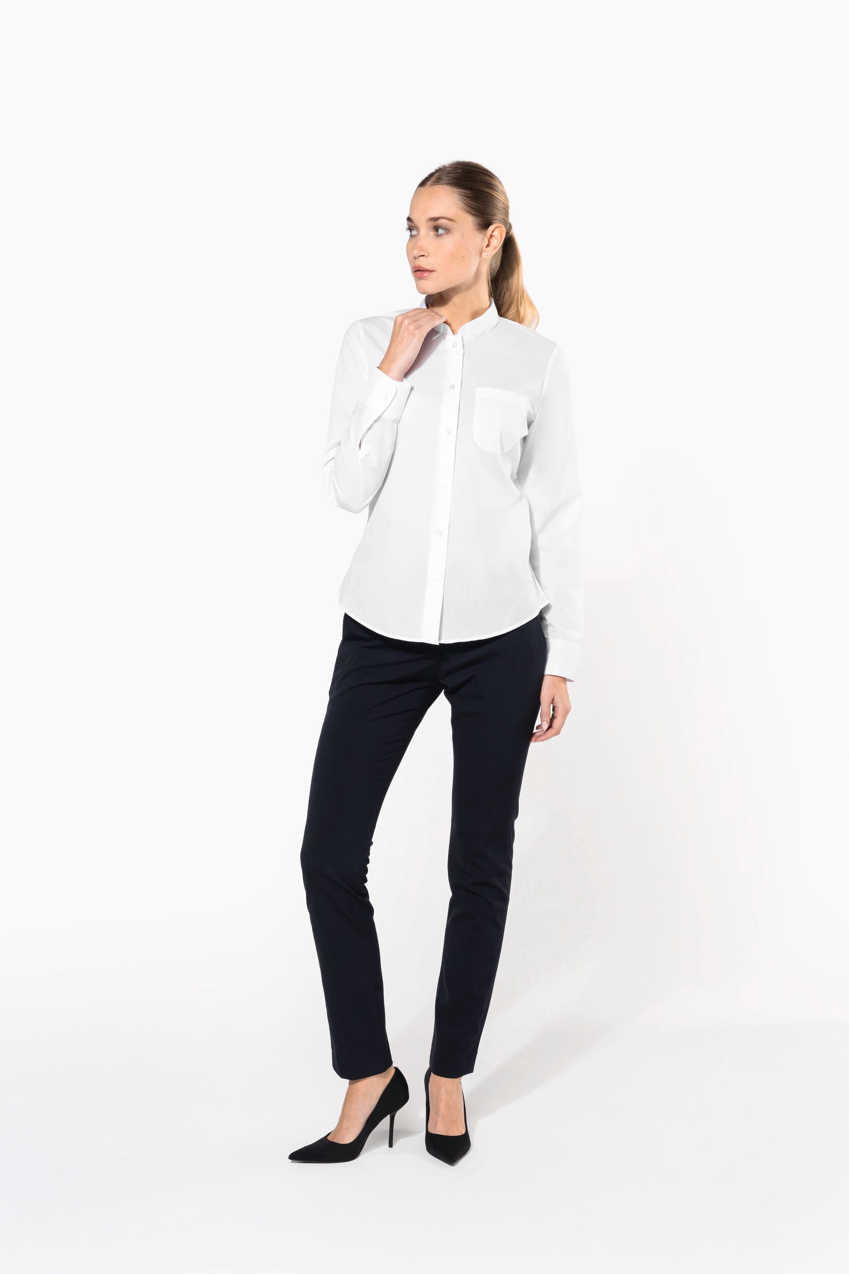 Chemise col mao manches longues femme – Image 13
