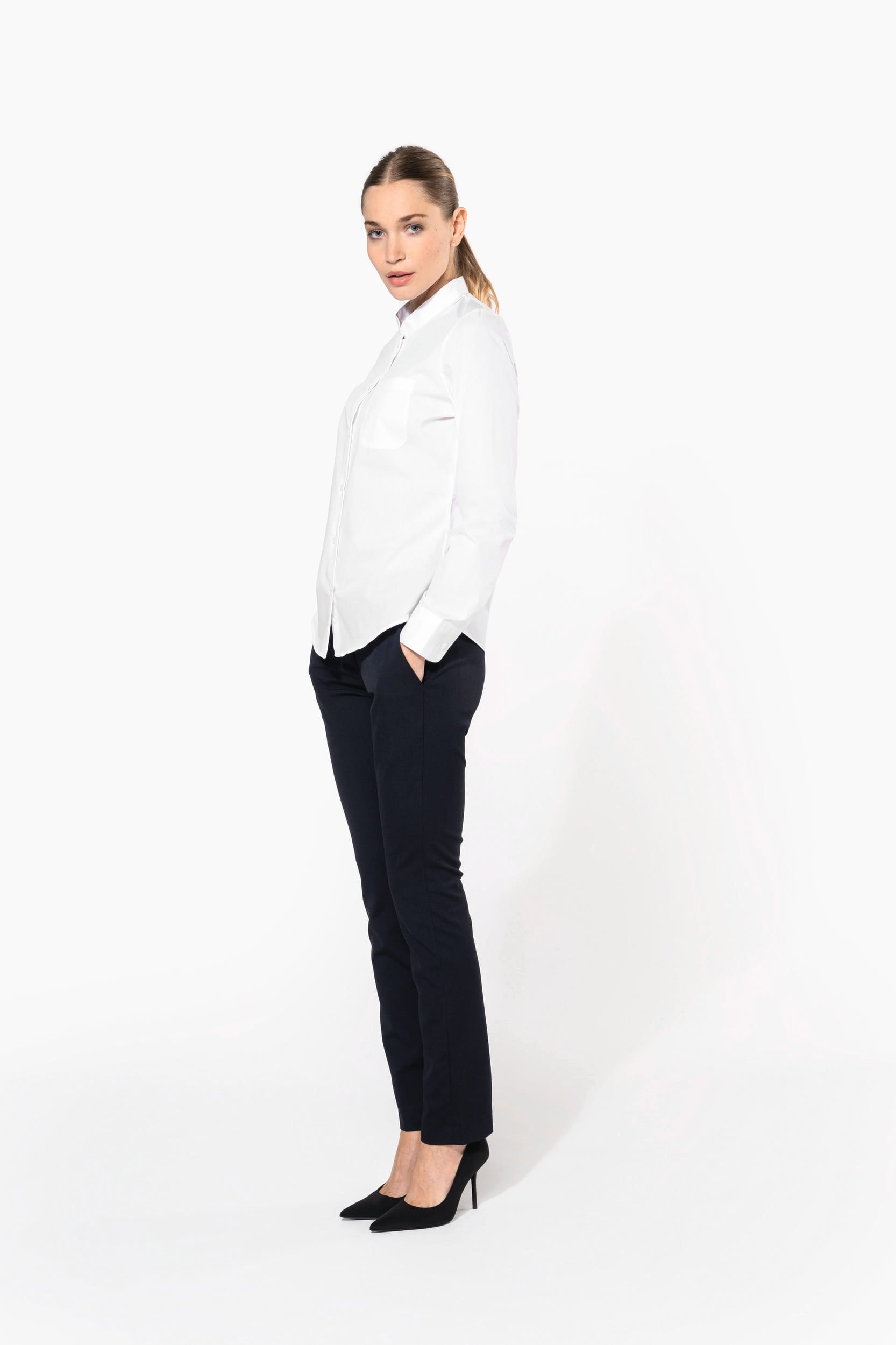 Chemise col mao manches longues femme – Image 14