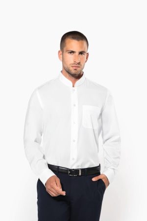 Chemise col mao manches longues