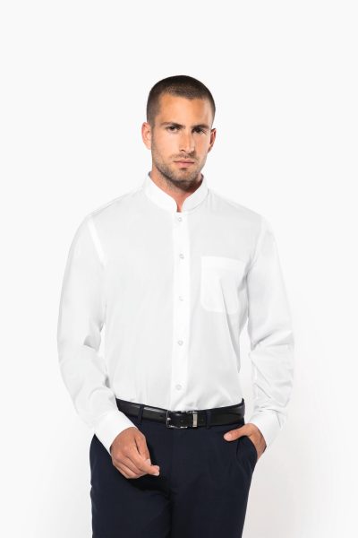 Chemise col mao manches longues