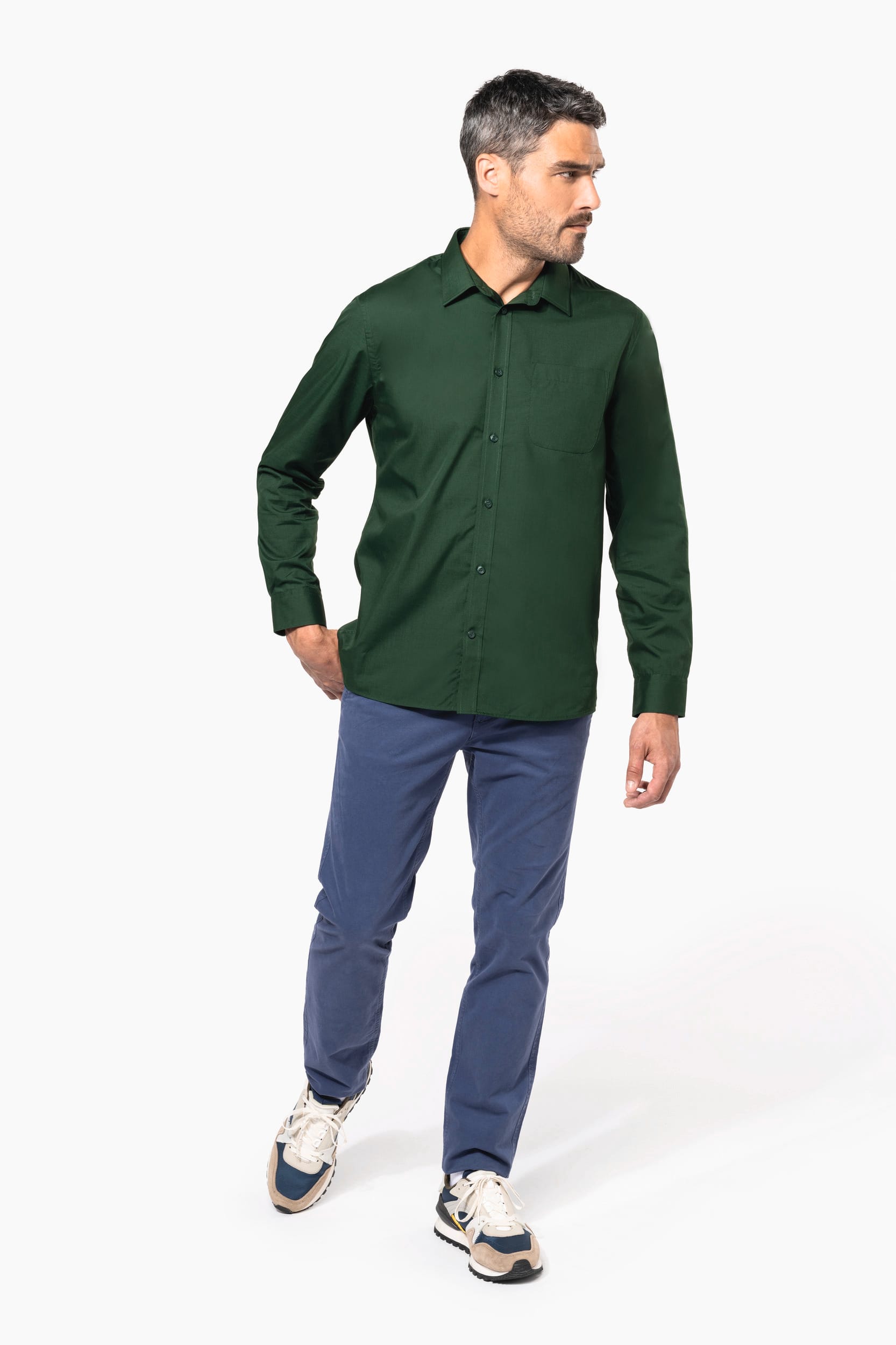 Chemise popeline polycoton entretien facile homme – Image 4