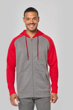 Veste molleton zippée capuche bicolore unisexe