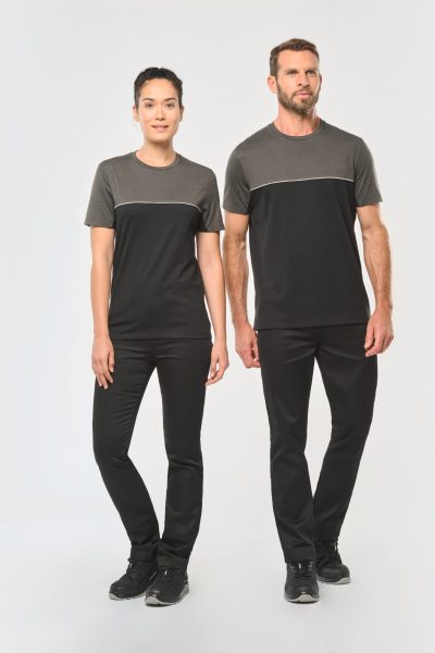 T-shirt bicolore écoresponsable manches courtes unisexe – Image 9