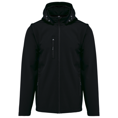 Veste Softshell 3 couches à capuche avec manches amovibles unisexe – Image 22