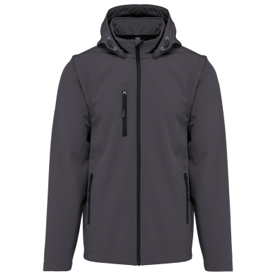 Veste Softshell 3 couches à capuche avec manches amovibles unisexe – Image 40
