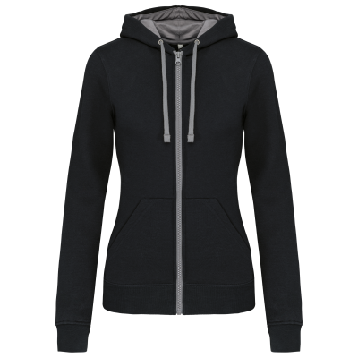 Sweat-shirt zippé capuche contrastée femme – Image 9