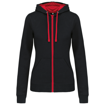 Sweat-shirt zippé capuche contrastée femme – Image 12