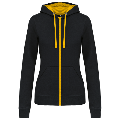 Sweat-shirt zippé capuche contrastée femme – Image 15