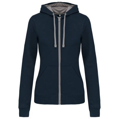 Sweat-shirt zippé capuche contrastée femme – Image 18