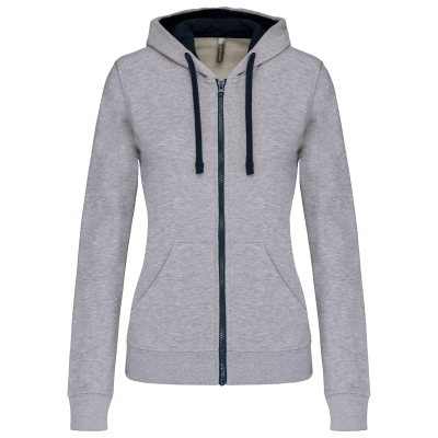 Sweat-shirt zippé capuche contrastée femme – Image 21