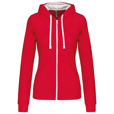 Sweat-shirt zippé capuche contrastée femme – Image 24