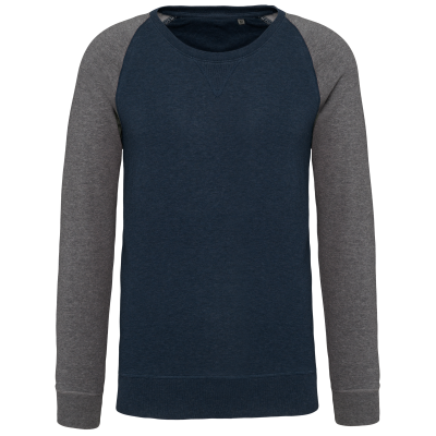 Sweat-shirt French Terry Bio bicolore col rond manches raglan homme – Image 14