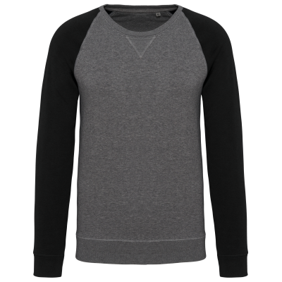 Sweat-shirt French Terry Bio bicolore col rond manches raglan homme – Image 17