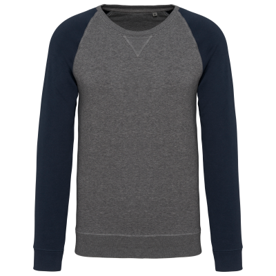Sweat-shirt French Terry Bio bicolore col rond manches raglan homme – Image 20
