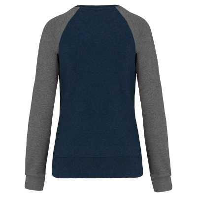 Sweat-shirt French Terry Bio bicolore col rond manches raglan femme – Image 13