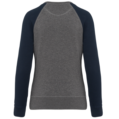 Sweat-shirt French Terry Bio bicolore col rond manches raglan femme – Image 19