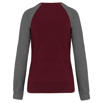 Sweat-shirt French Terry Bio bicolore col rond manches raglan femme – Image 22