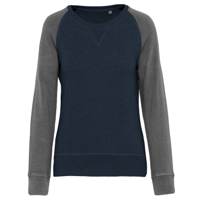 Sweat-shirt French Terry Bio bicolore col rond manches raglan femme – Image 12