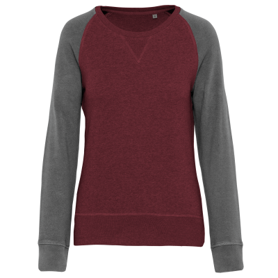 Sweat-shirt French Terry Bio bicolore col rond manches raglan femme – Image 21