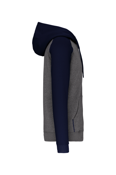Veste molleton zippée capuche bicolore unisexe – Image 18