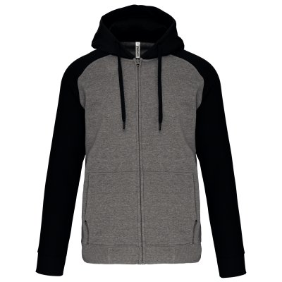 Veste molleton zippée capuche bicolore unisexe – Image 13