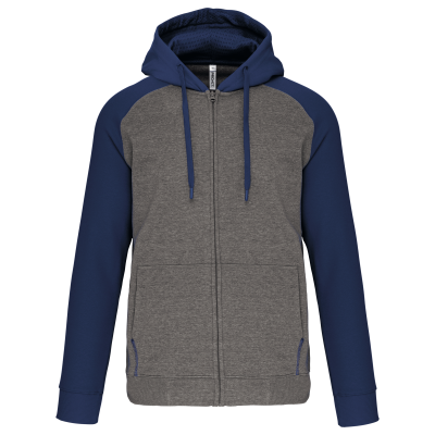 Veste molleton zippée capuche bicolore unisexe – Image 16